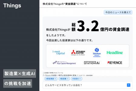 Thingsが総額3.2億円の資金調達を実施
