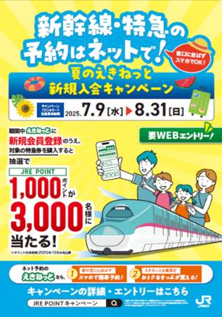 新幹線・特急の予約はネットで！夏のえきねっと新規入