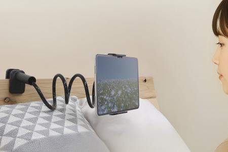 デスクやポールにしっかり固定！スマートフォン／タブ