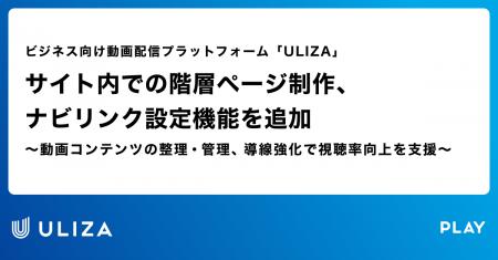 動画配信プラットフォーム「ULIZA」、サイト内での階