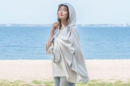 冷感ポンチョ、タオル、フードタオルなどアイスのよう