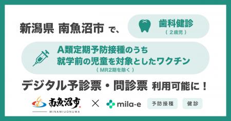 ミラボ、新潟県 南魚沼市で導入中のデジタル予診票・
