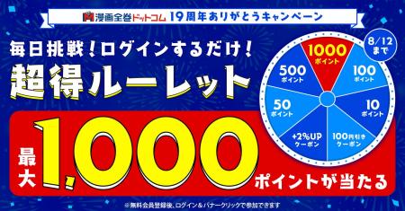 【19周年特別感謝祭】毎日挑戦ログインルーレットで最