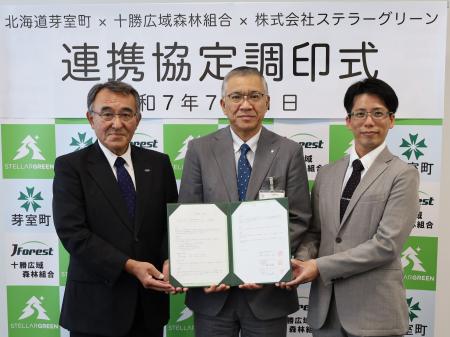 北海道芽室町と十勝広域森林組合とステラーグリーンが