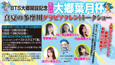ＢＯＡＴＲＡＣＥ多摩川に人気グラドル５名が降臨！　