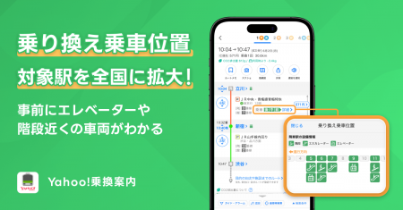 Yahoo!乗換案内、「乗り換え乗車位置」の対象駅を全国