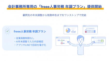 会計事務所専用の「freee人事労務 年調プラン」提供開