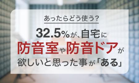 【あったらどう使う？】32.5％が、自宅に防音室や防音