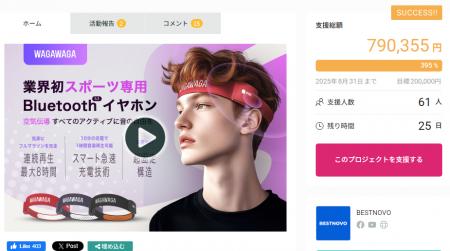 【初日で目標金額達成】WAGAWAGA Champion 次世代のス