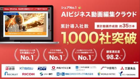 AIビジネス動画編集クラウド「Video BRAIN」 累計導入