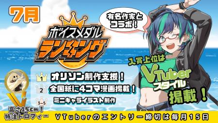 CrossVision、V-tampにおける7月度「ボイスメダル」販