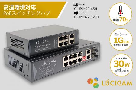 耐熱70度 / PoE＋標準サポート / 全ポートギガビット