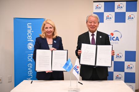JICAとUNICEFが協力覚書を締結