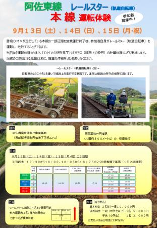 阿佐東線 レールスター（軌道自転車）本線 運転体験　