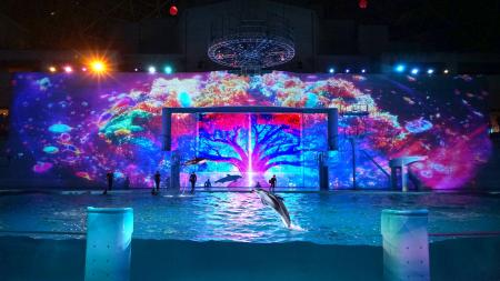 ヒビノ、横浜・八景島シーパラダイスの大型LEDビジョ
