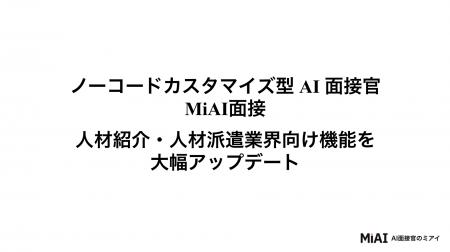 ノーコードカスタマイズ型 AI 面接官「MiAI面接」。人