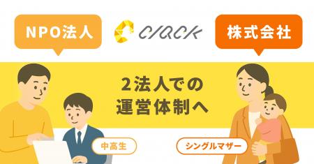 CLACK、NPO法人と株式会社の2法人体制へ。中高生・シ CLACK、NPO法人と株式会社の2法人体制へ。中高生・シ