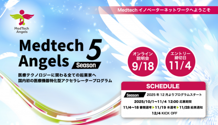 医療機器特化型アクセラレータープログラム「MedTech 医療機器特化型アクセラレータープログラム「MedTech