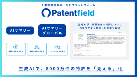 ［Patentfield］生成AIで8000万件の特許を「見える化