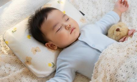 残暑の夜もぐっすり。通気設計で選ばれるベビー枕「ジ