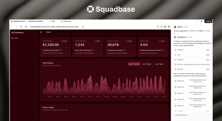 Squadbase、BIダッシュボードをバイブコーディングで