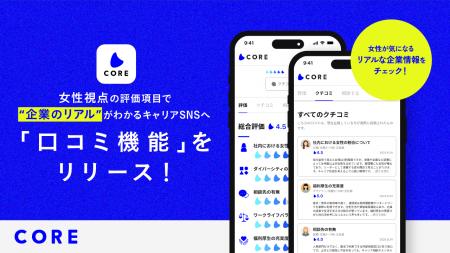 働く女性のコミュニティSNS「CORE」が、所属企業の「