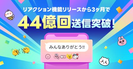 LINE、トークのリアクション新機能リリース後3ヶ月で