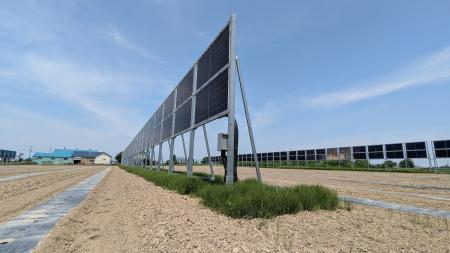 北海道岩見沢市でソーラーシェアリング型太陽光発電設