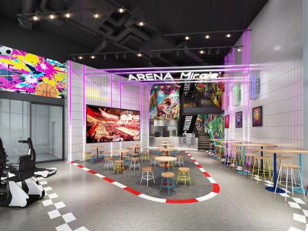 敷地内にスポーツカフェ＆バー「ARENA Miraie」が10月