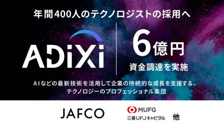 アディクシィ株式会社、累計6億円の資金調達を完了