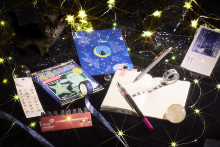 ZenPop、「星座と黒猫（Starry Neko）」テーマの文房