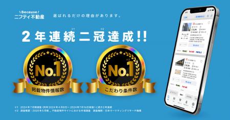2年連続二冠達成！ニフティ不動産が「掲載物件情報数