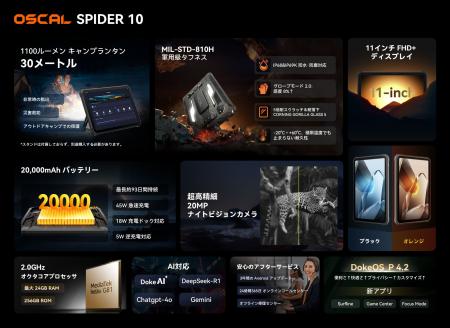OSCAL SPIDER 10 間もなく登場：1100LMランタン・20,0