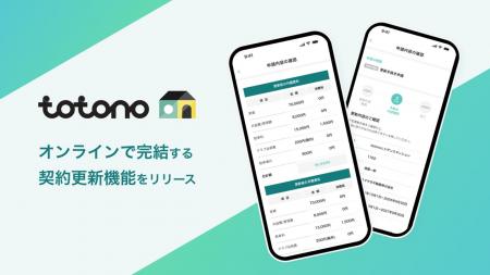 スマサポ、入居者アプリ「totono」に賃貸借契約の更新
