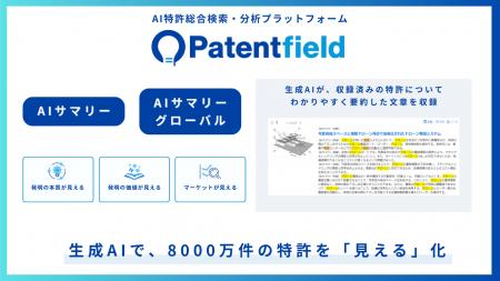 ［Patentfield］生成AIで8000万件の特許を「見える化