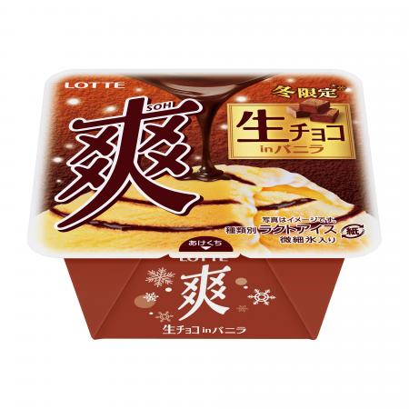 層状になった生チョコレートとバニラの絶妙なバランス