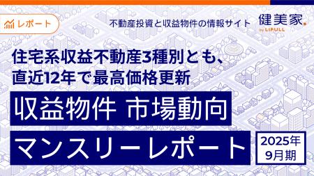 住宅系収益不動産3種別とも、直近12年※で最高価格更新
