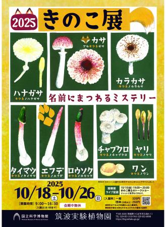 【国立科学博物館 筑波実験植物園】企画展「きのこ展