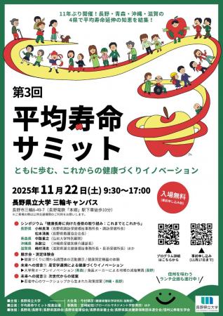 長野県立大学が11月22日に第3回平均寿命サミットutf-8
