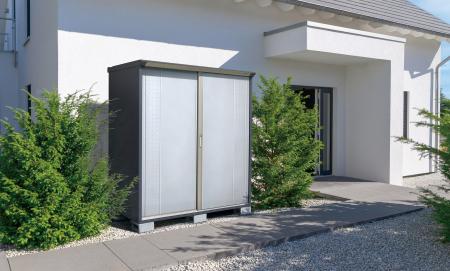 上品でモダンなアイボリーブラック本体色を全小型物置