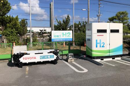 水素燃料の普及を目指す沖電工に水素燃料電池発電シス