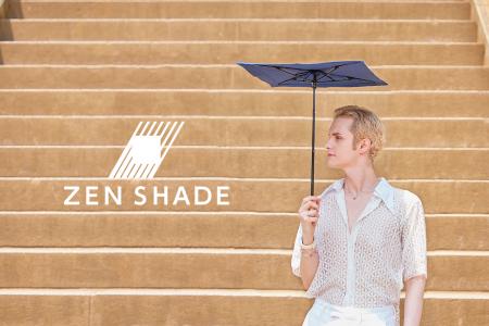 【日本初*】男性用の”水平で四角い”日傘「ZEN SHADE（