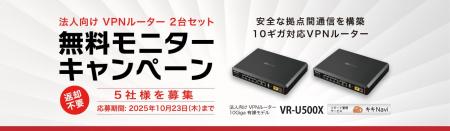 【安全な拠点間通信を構築】法人向け10ギガ対応VPNル