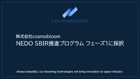 cosmobloom、NEDO SBIR推進プログラム フェーズ1に採