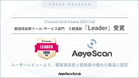 AeyeScan、「ITreview Grid Award 2025 Fall」「脆弱