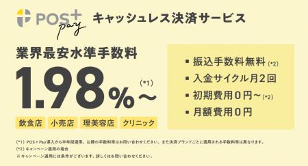 ポスタス、決済サービス「POS+ Pay(ポスタス ペイ) ポスタス、決済サービス「POS+ Pay(ポスタス ペイ)