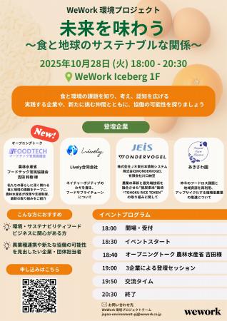 10/28(火)WeWork Japan 主催イベント「未来を味わう～