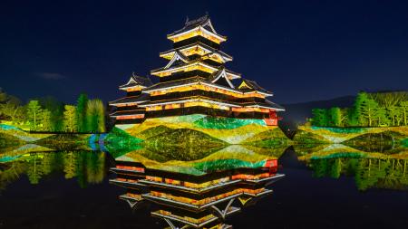 一旗プロデュース「国宝 松本城天守 プロジェクション