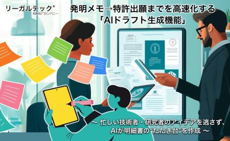 リーガルテック社、発明メモから特許出願までを高速化 リーガルテック社、発明メモから特許出願までを高速化