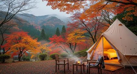 秋グランピングに求めるのは「癒し」と「食」--紅葉と